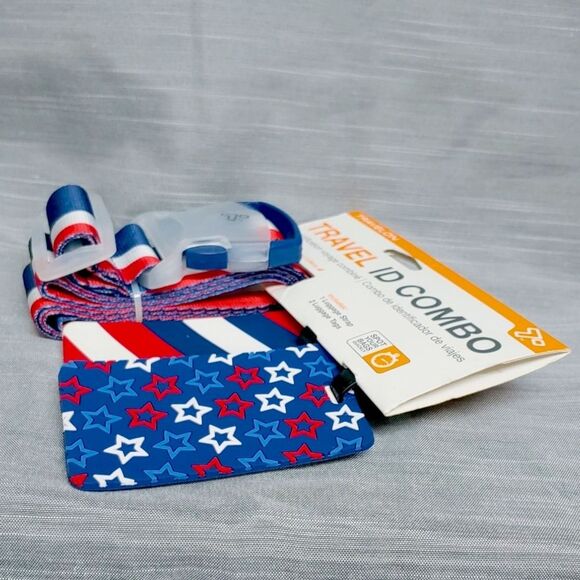 Travelon Travel ID Combo Luggage Strap Patriotic Stars And Stripes Americana NEW - Picture 6 of 10